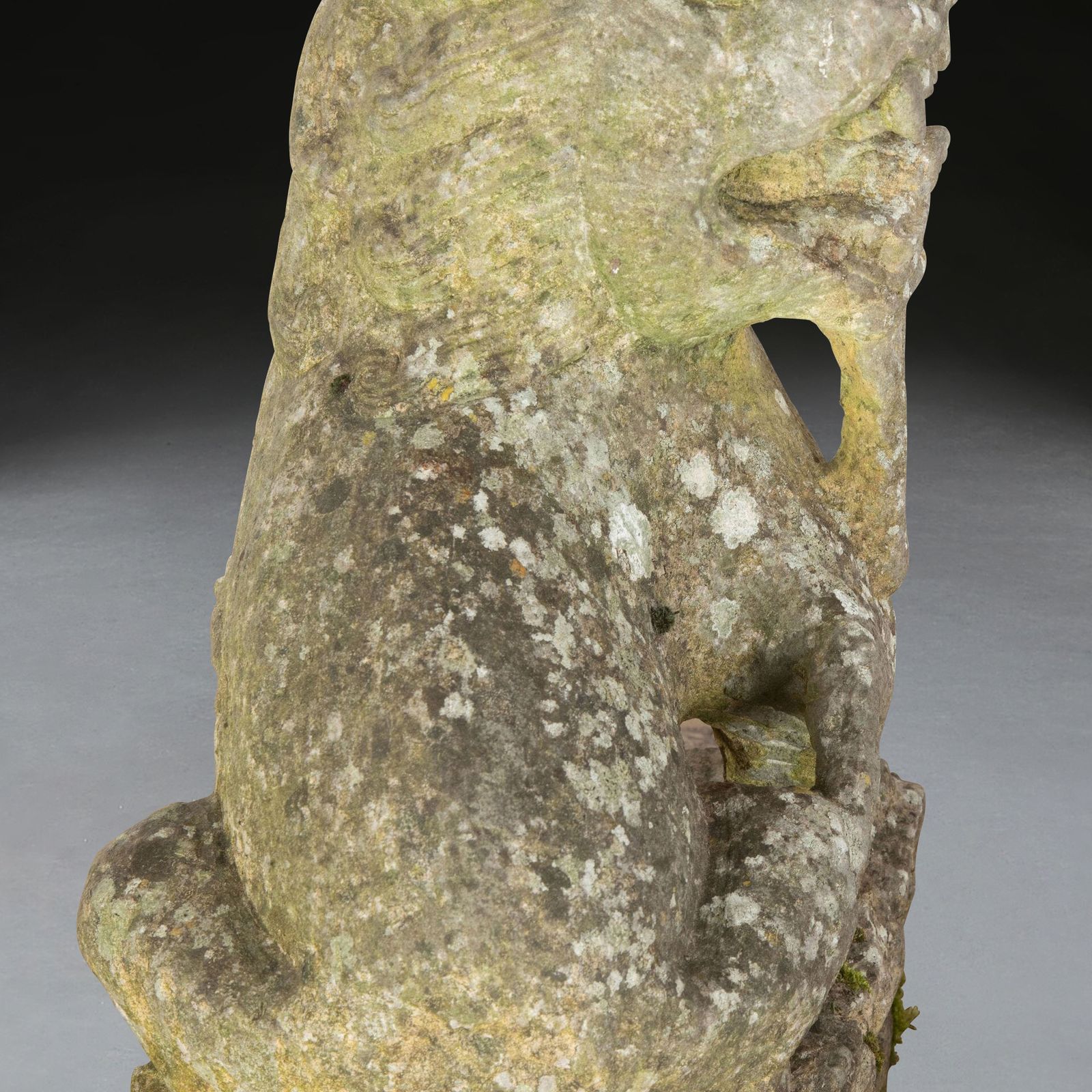 Art Pair Of 19th Century Chinese Carved Stone Lions photo