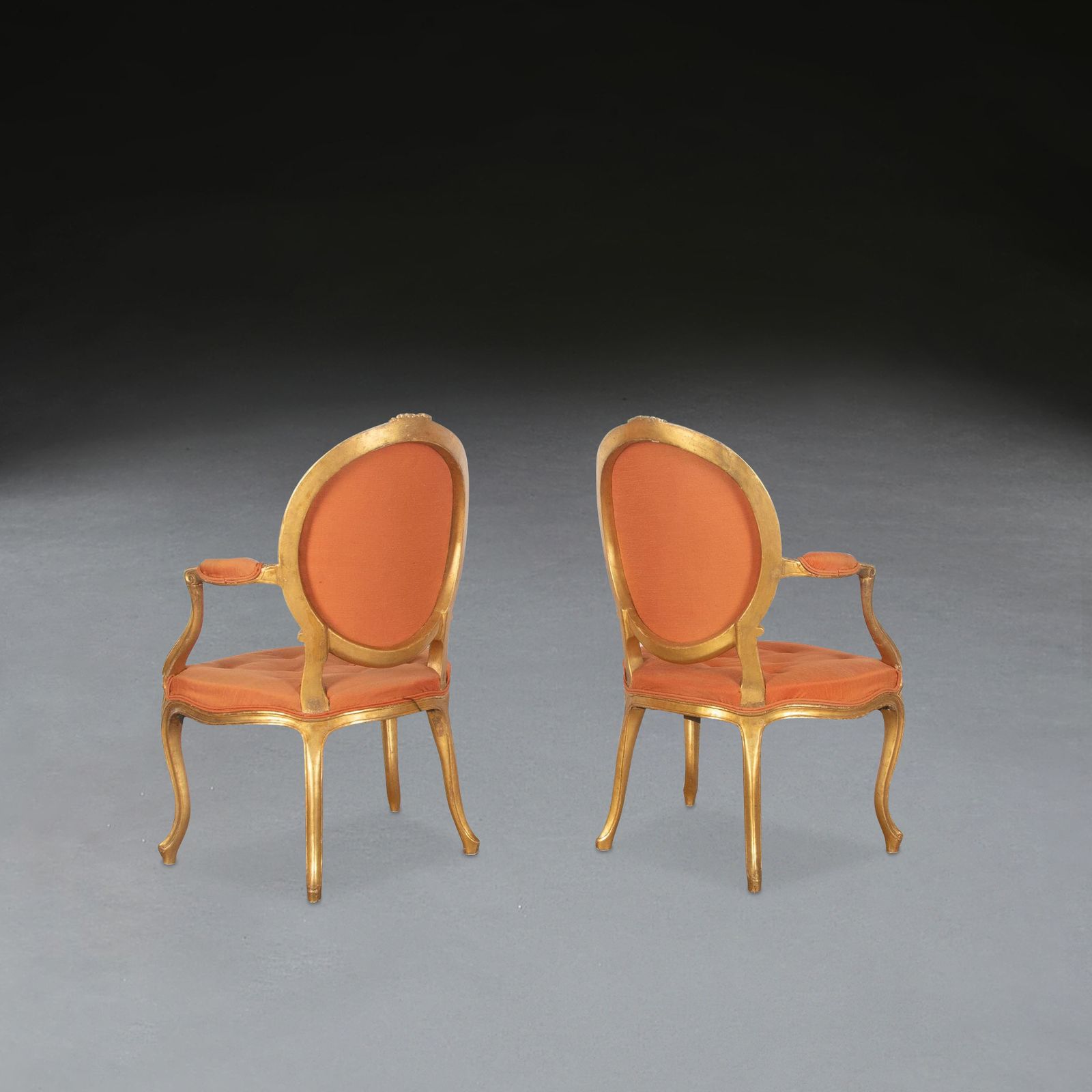 photo for sale Pair Of Geo III Giltwood Open Armchairs