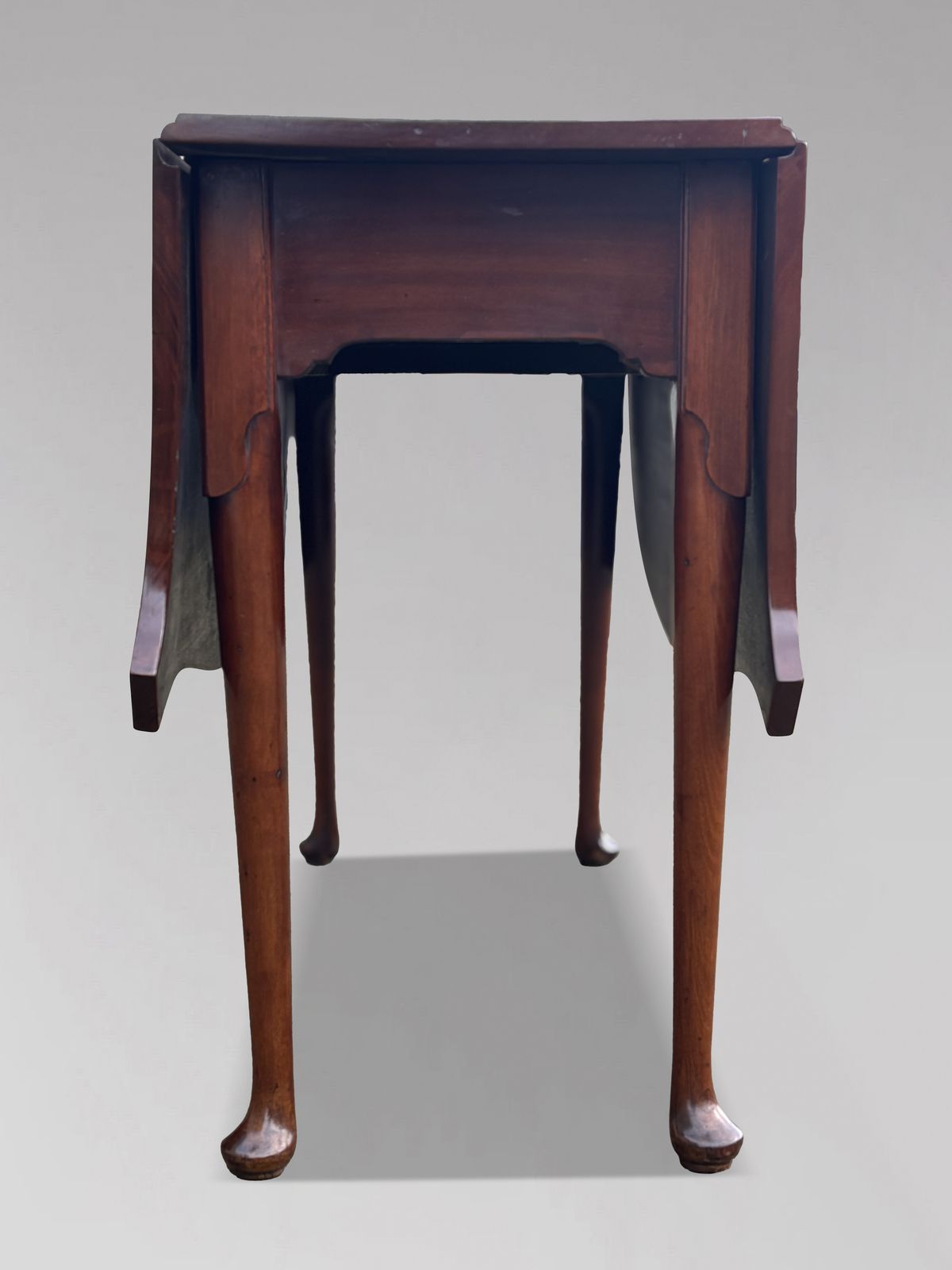 Late 18th Century George III Period Mahogany Marquetry Drop Leaf Dining Table photo Furniture