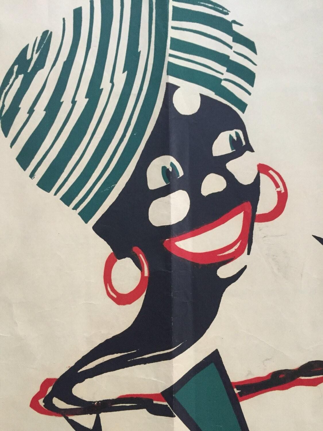 Vintage Art Deco Theatre Poster Advertising Aladdin And The Genie photo 285.0