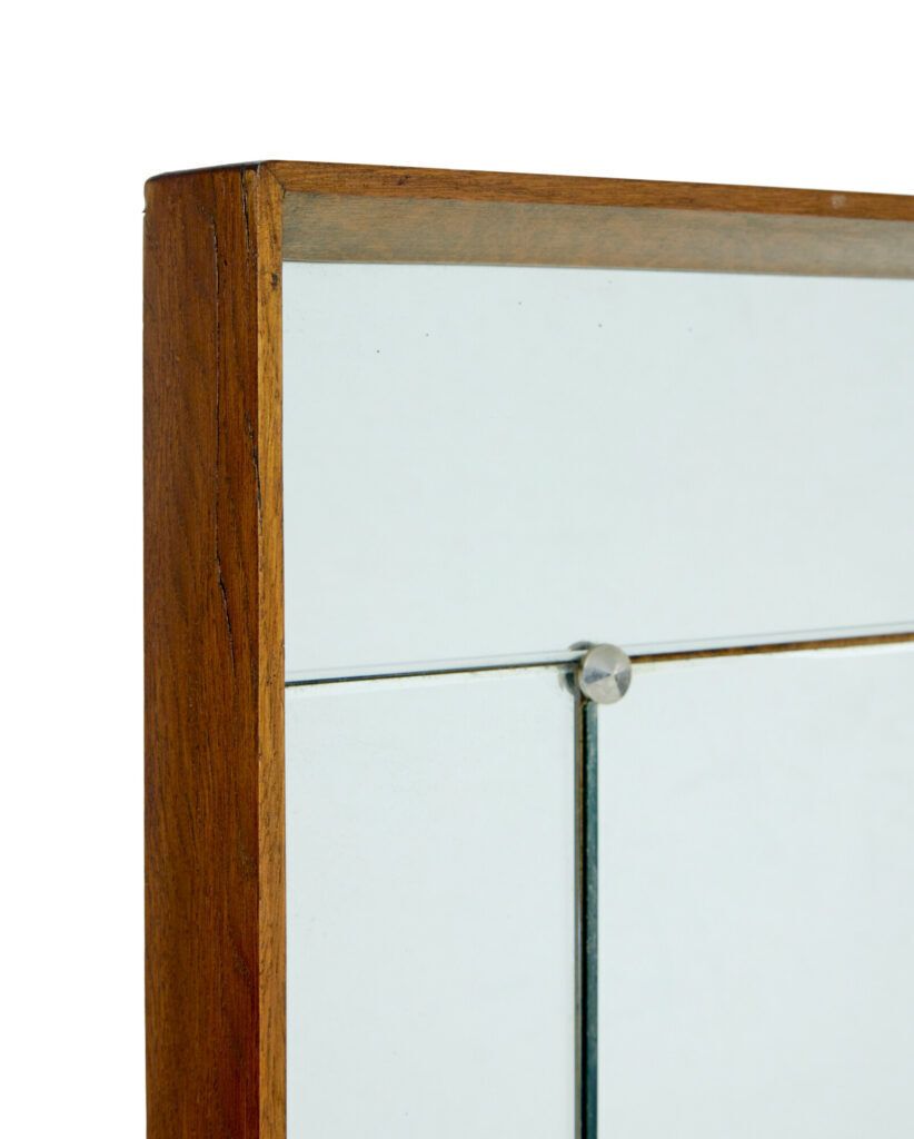 Mid Century Scandinavian Deep Framed Harlequin Mirror photo for sale