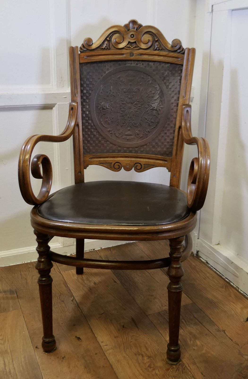 Victorian Upholstered Bentwood Salon Or Desk Chair photo buy