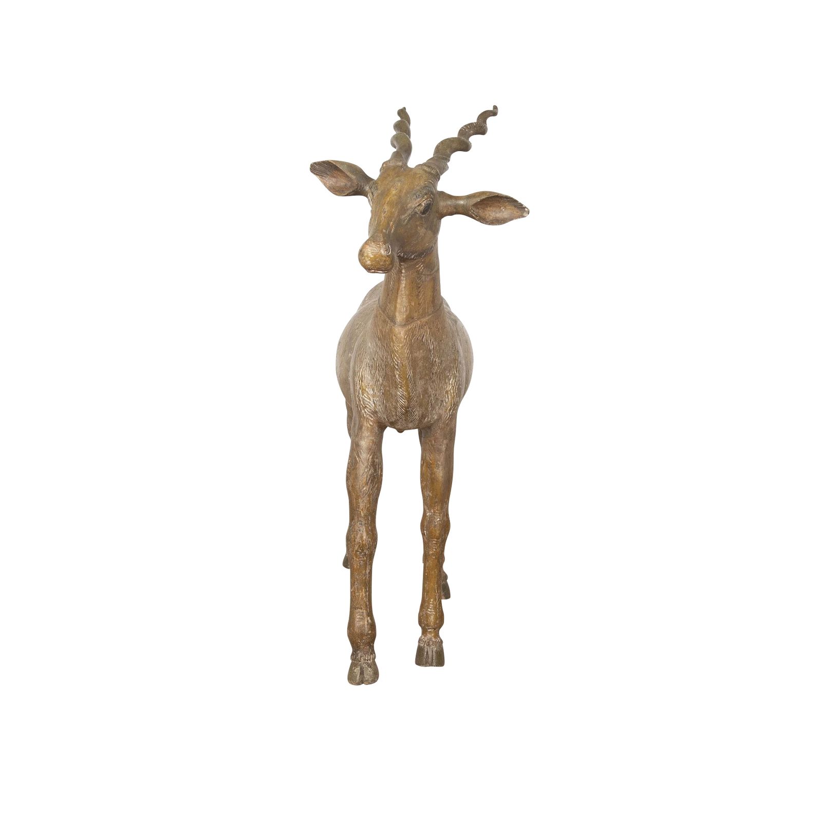 Lifesize 19th Century Quirky Carved Wood Antelope photo Art