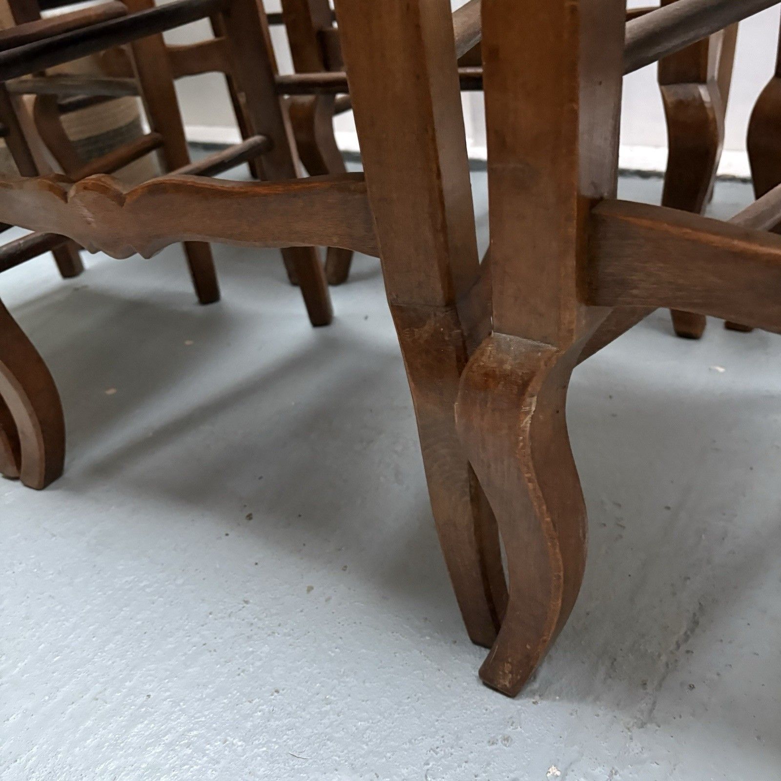 6 Vintage French Farmhouse Country Very High Ladderback Rush Seat Dining Chairs photo buy