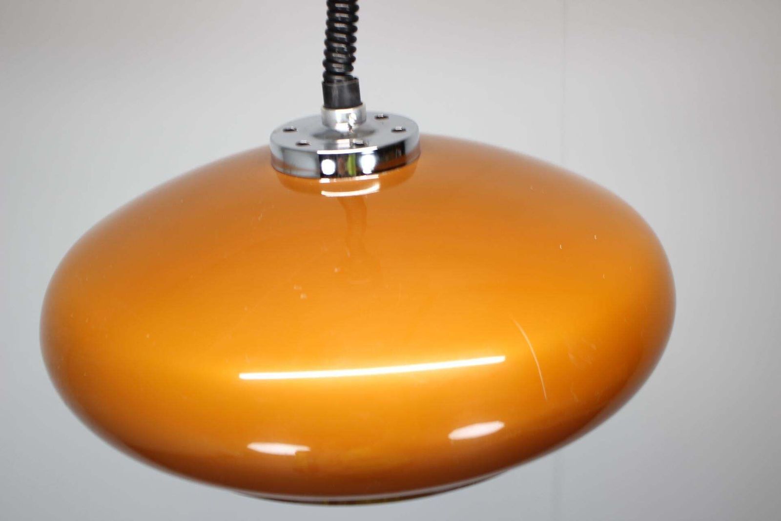 Mid Century Verstelbare Glazen Hanglamp, Europa, Jaren 1970 photo Verlichting