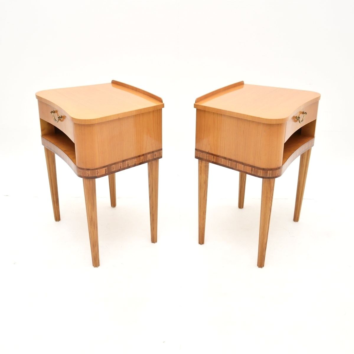 Pair Of Swedish Vintage Elm Bedside Cabinets photo for sale