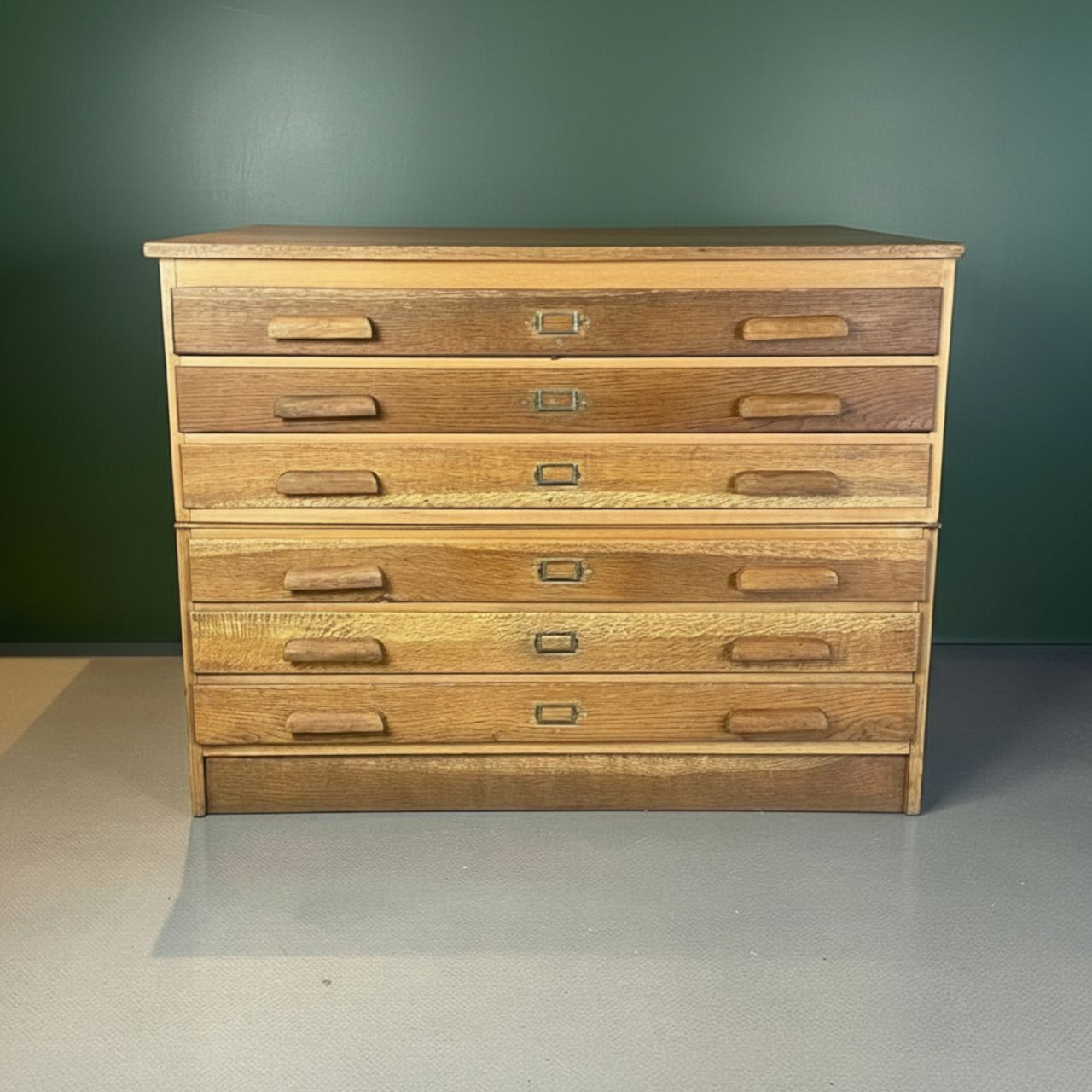 1940s Plan Chest With Original Wooden Handles photo furniture