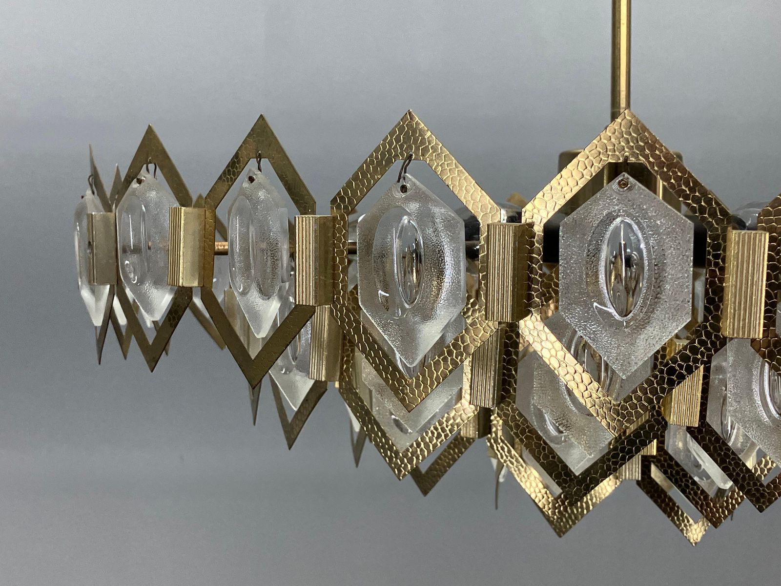 1960s Faceted Glass Chandelier By Jaroslav Bejvl For Kamenicky Senov photo 1229.0