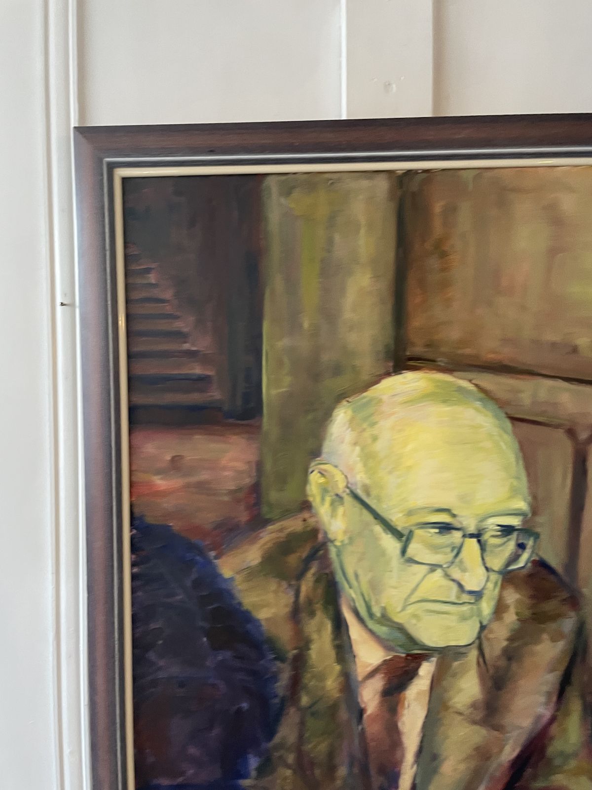 Oil On Canvas Framed Signed Portrait Gentleman 90cm By 70cm photo Art