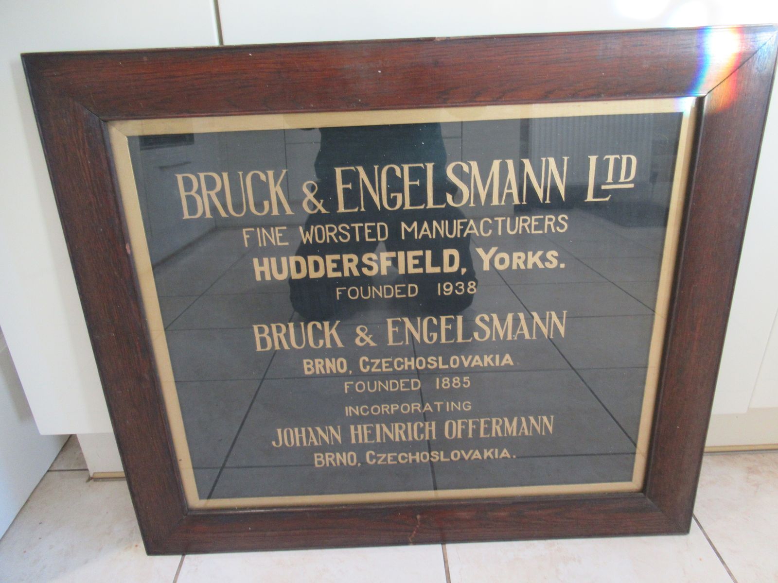 photo furniture 1920s   Oak Framed   Advertising     Print For Bruck   &  Engelsmann     Worsted   Manufactures