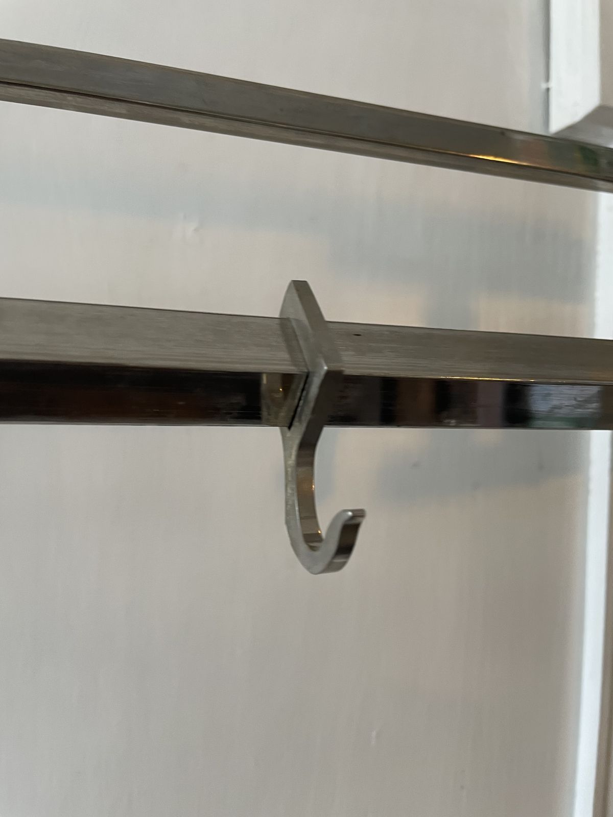 Antique Art Deco Nickel Hat Coat Shelf C1920 photo furniture