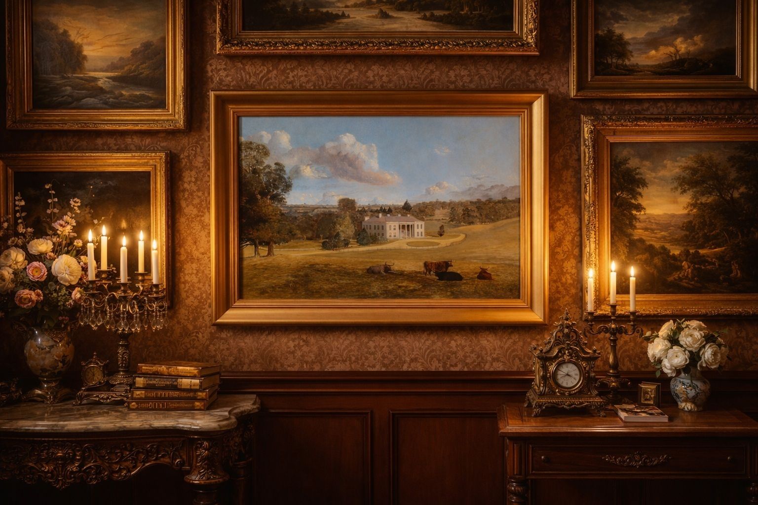 Warlies House, Essex – 19th Century English Landscape Oil Painting