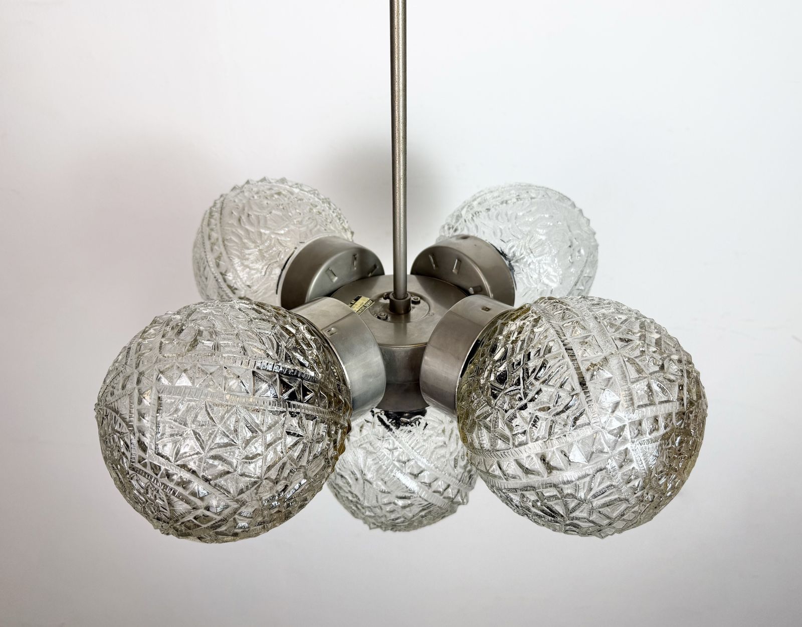 Vintage Cut Glass Chandelier From Kamenický šenov, 1960s photo vintage