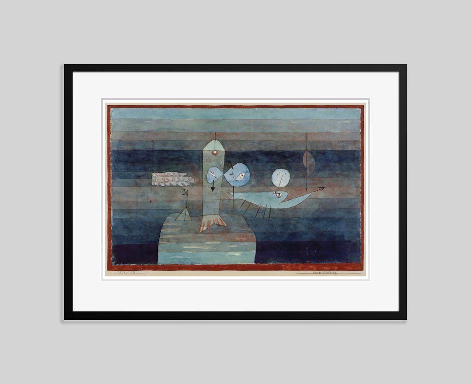 Paul Klee 'Good Fishing Spot' Archival Pigment Print Framed In Black