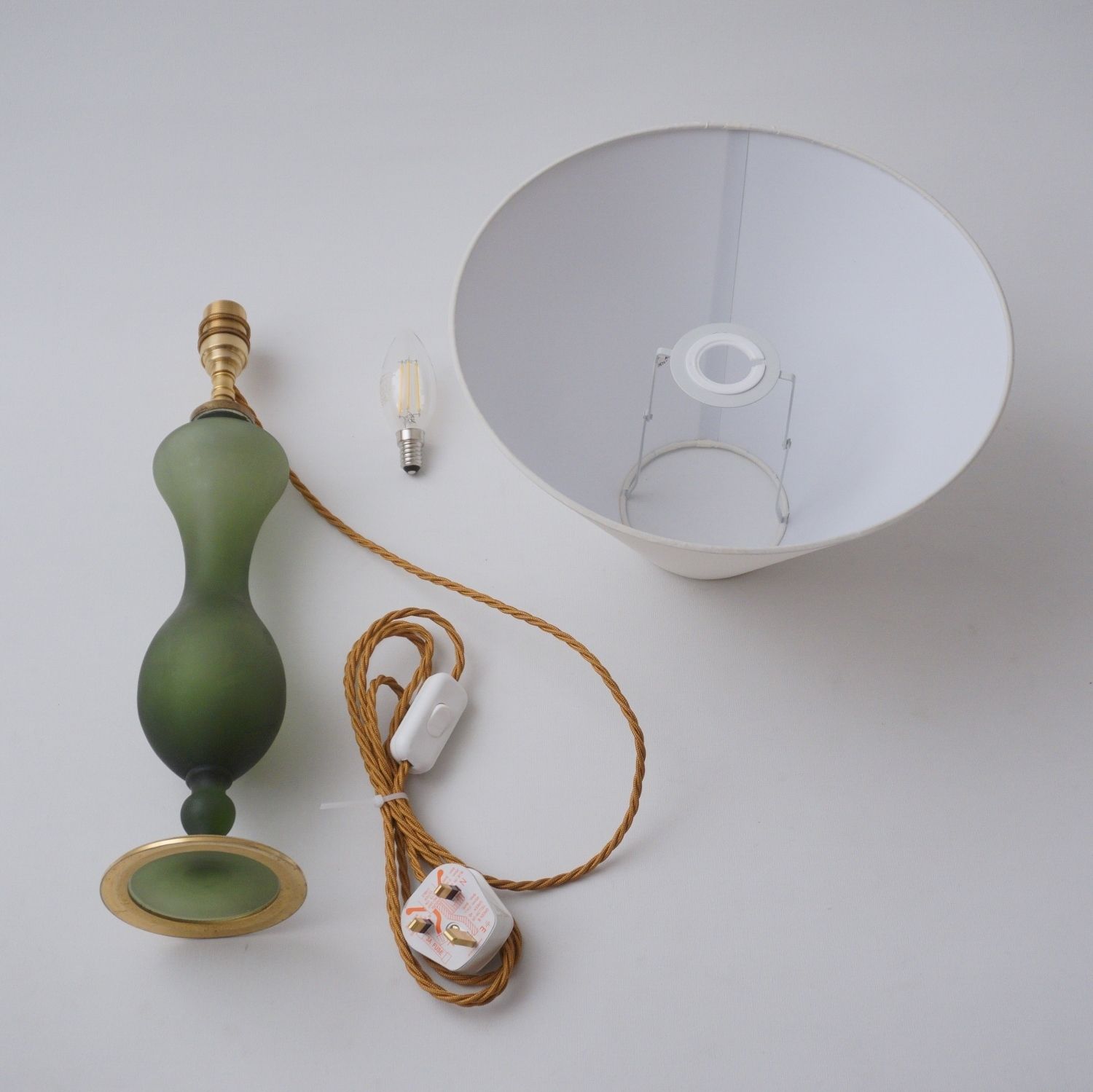 photo for sale Art Nouveau Baccarat Satin Glass & Ormolu Table Lamp, 1890`s Ca, French   Rewired