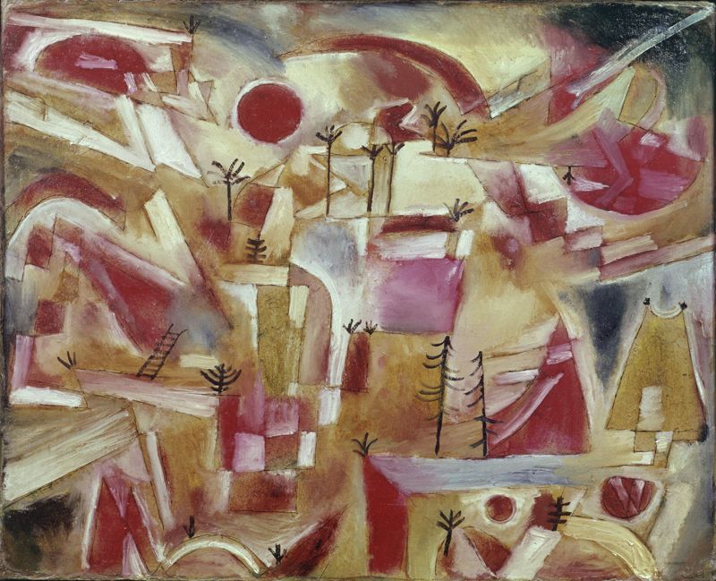 Paul Klee 'Rock Landscape Palms And Firs' Archival Pigment Print Framed In White photo furniture