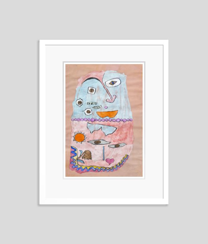 Paul Klee 'Above And Below' Archival Pigment Print Framed In White