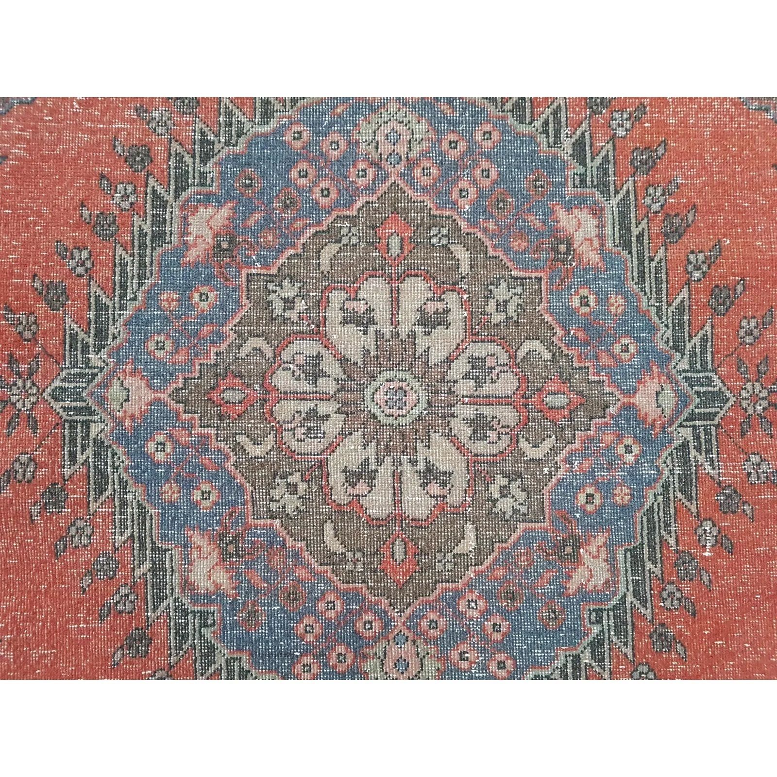 1960s Vintage Turkish Oushak Extra Long And Wide Runner 3'4" X 13'3" photo vinterior