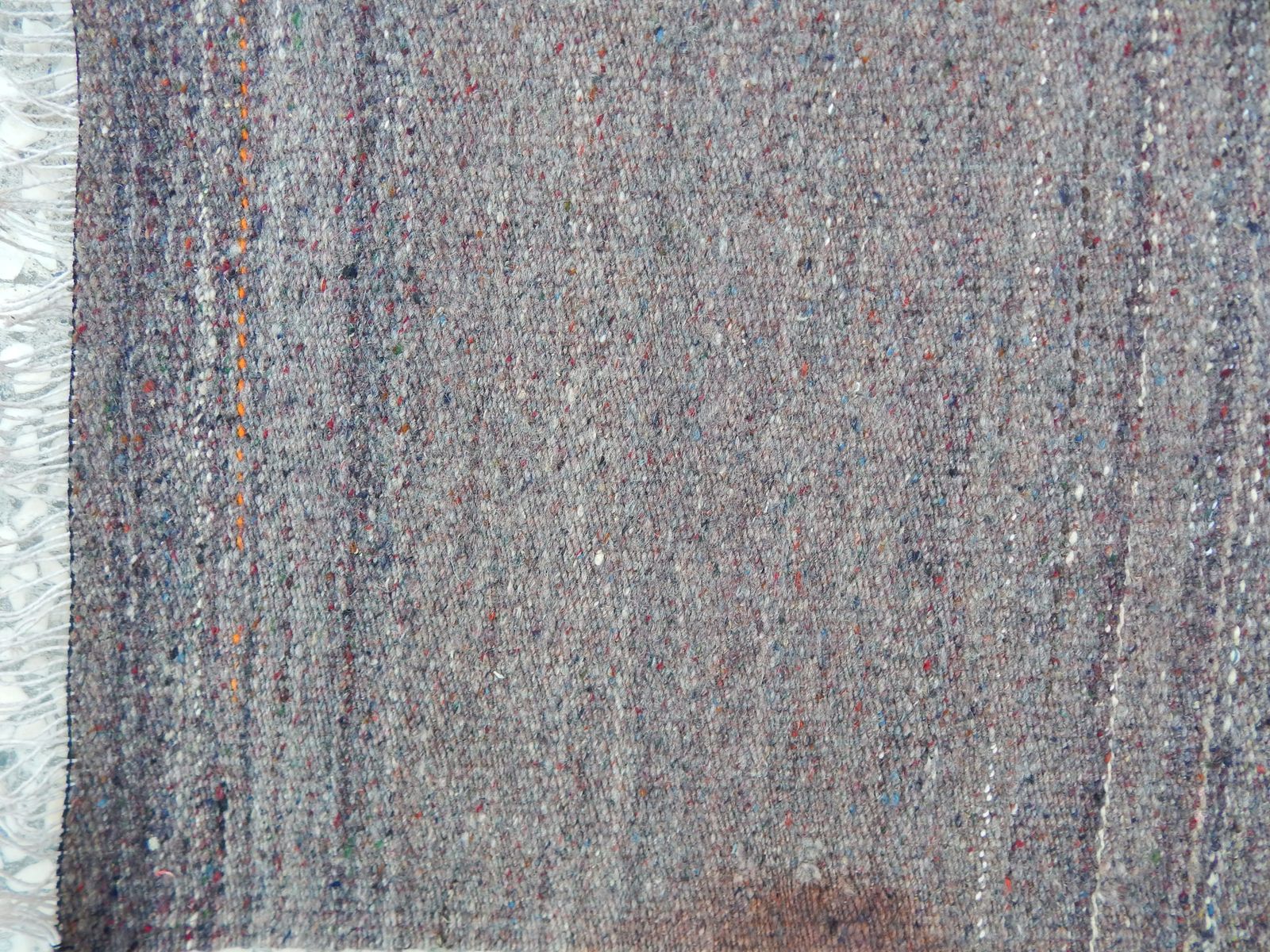 Turkish Gray Kilim Rug 4'11" X 5'1" photo Textiles
