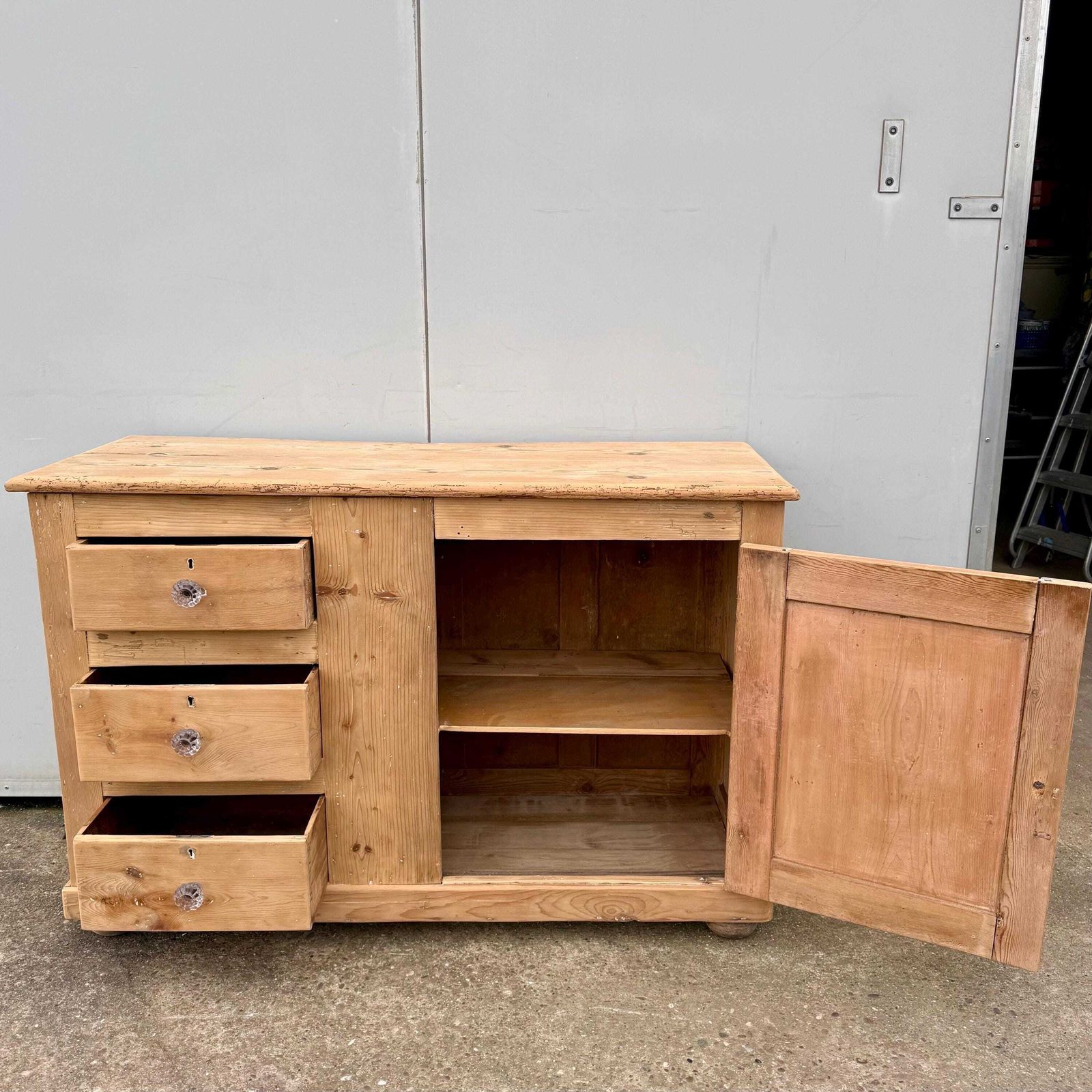 Dresser Base Cupboard, Drawers, Storage, Victorian Pine photo for sale