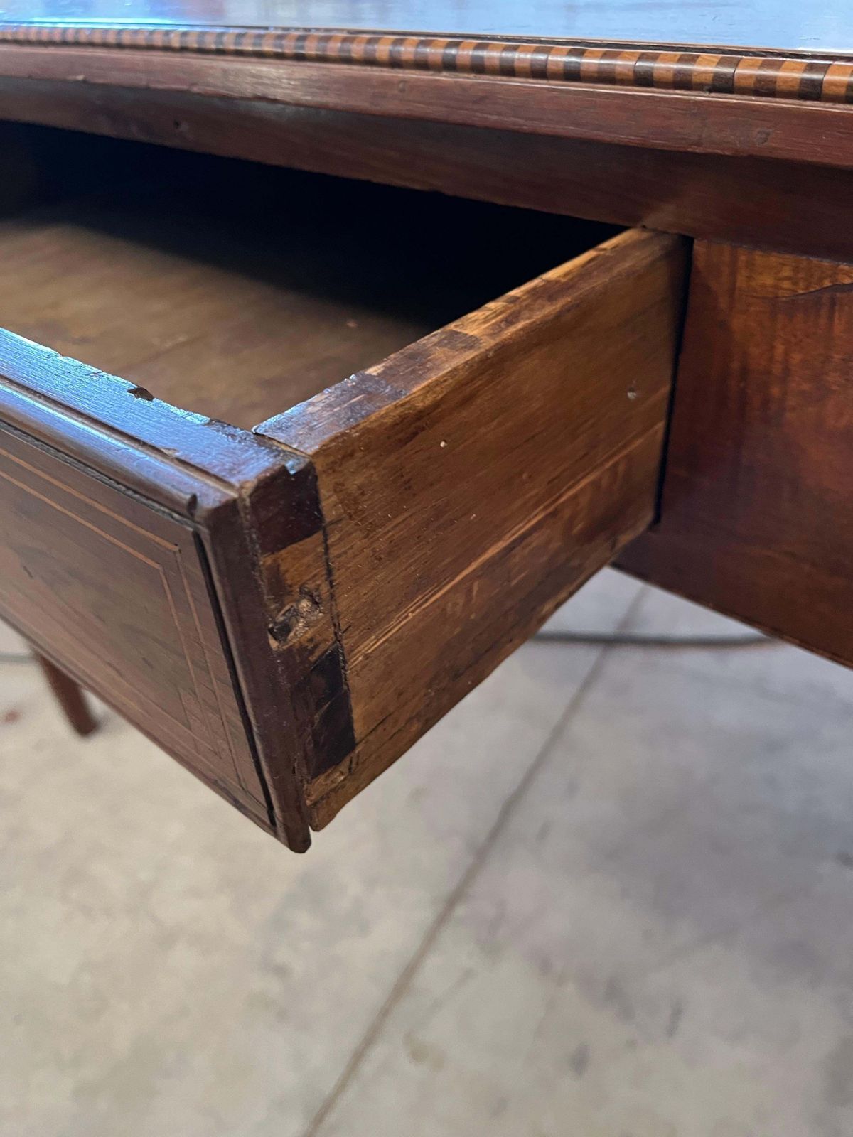 18th Century Italian Walnut Writing Desk / Side Table With Inlay photo vintage