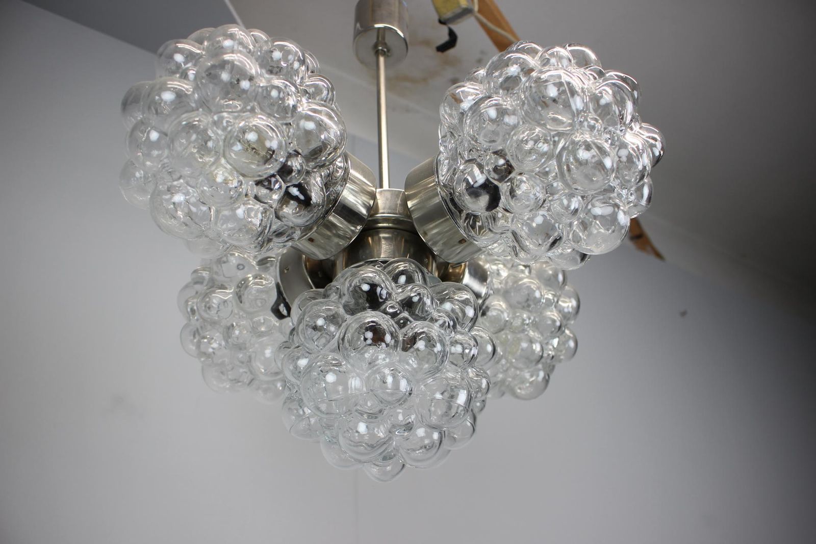Bubble Glass Chandelier By Kamenický šenov, Czechoslovakia, 1970s photo Lighting
