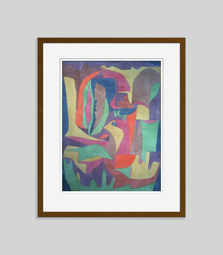 Paul Klee 'Landscape' Archival Pigment Print Framed In Brown