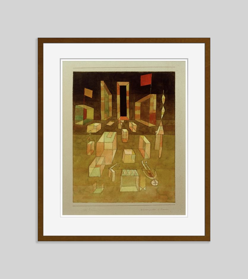Paul Klee 'Non Compostion In Space' Archival Pigment Print Framed In Brown