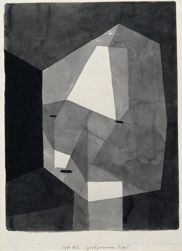 Paul Klee 'Rough Cut Head' Archival Pigment Print Framed In Brown photo furniture