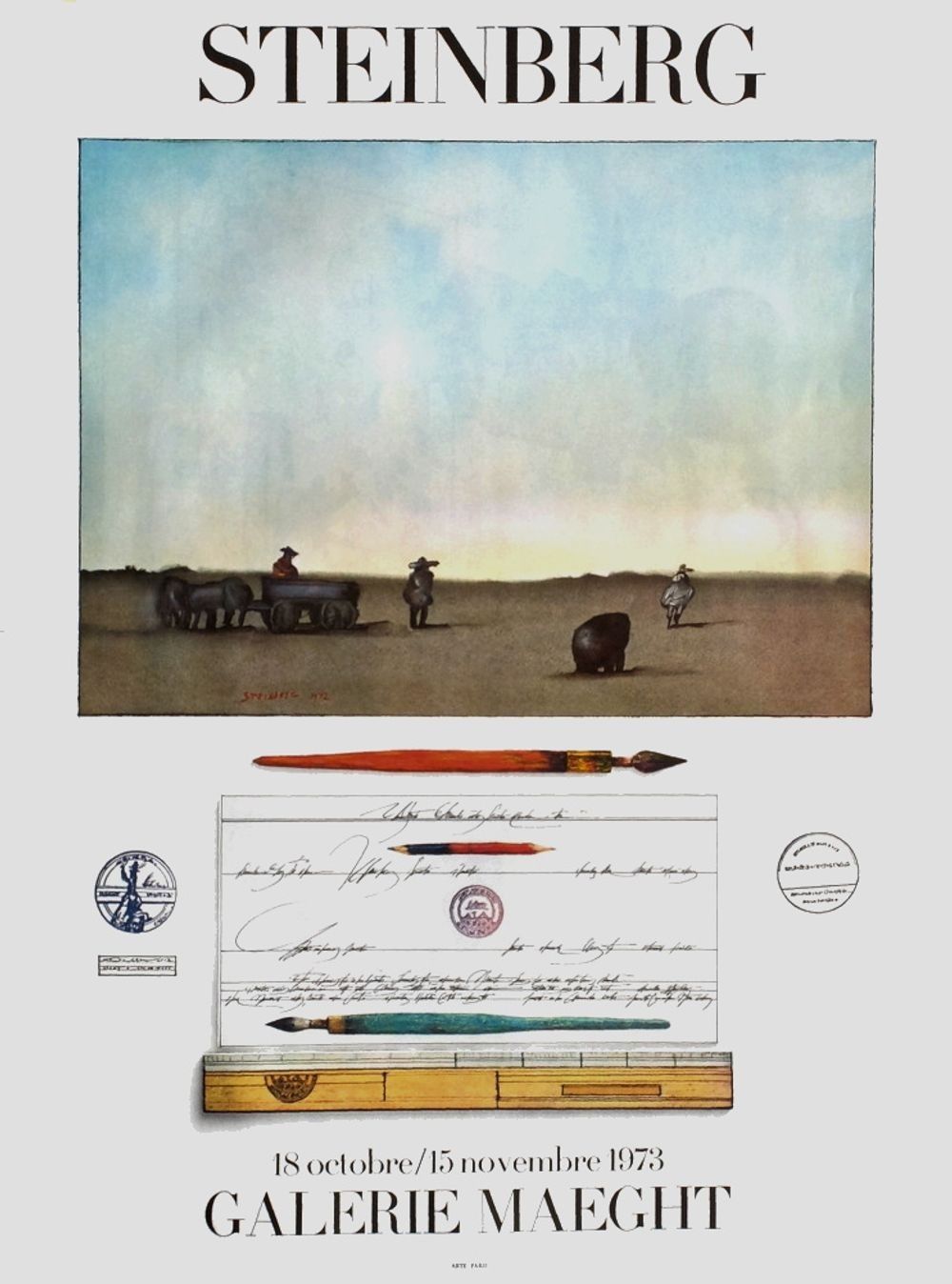 Saul Steinberg Vintage Poster Poster Expo 1973 Galerie Maeght