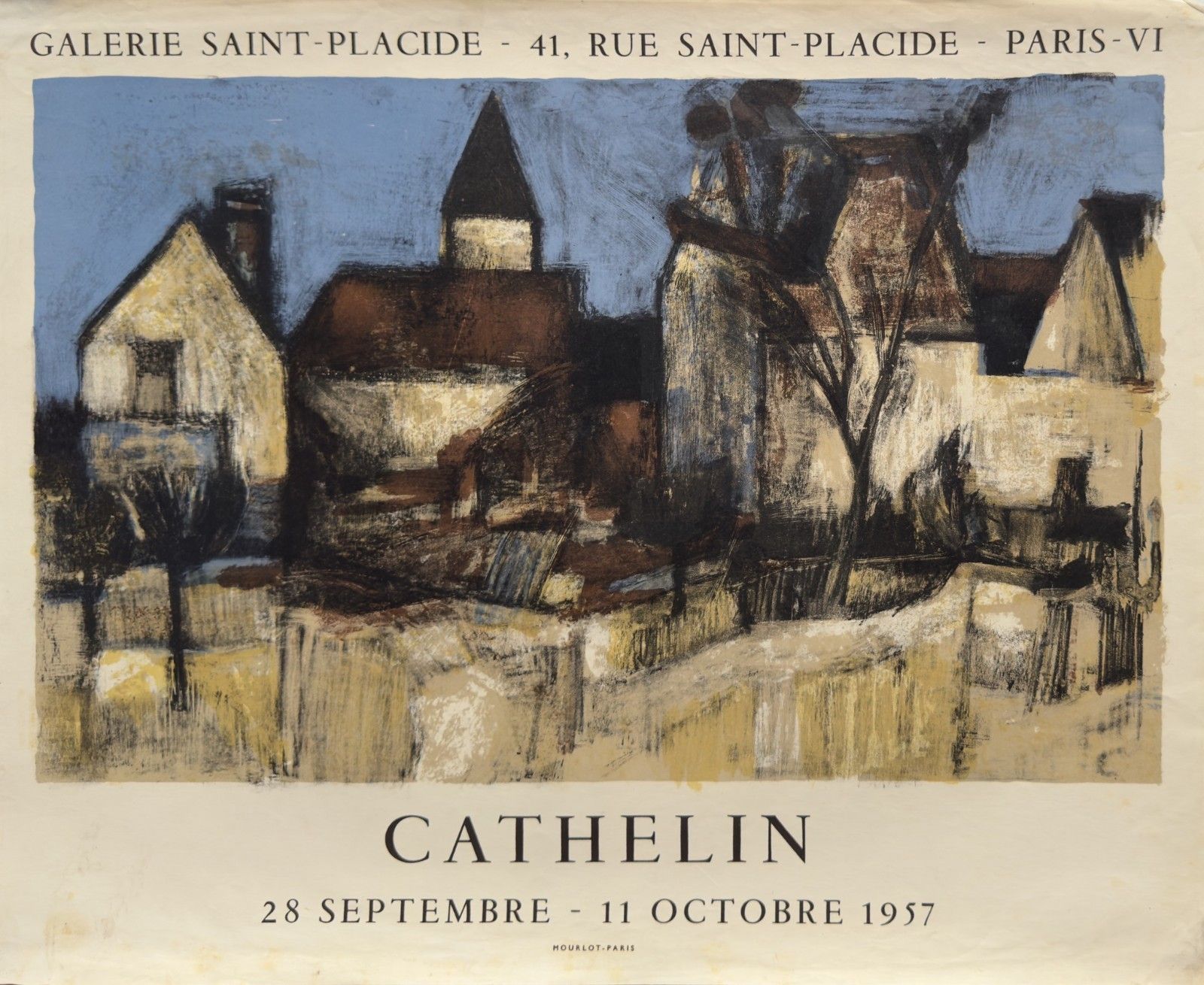 Cathelin Vintage Poster Poster Lithograph Drome Expo 1957 Mourlot Paris