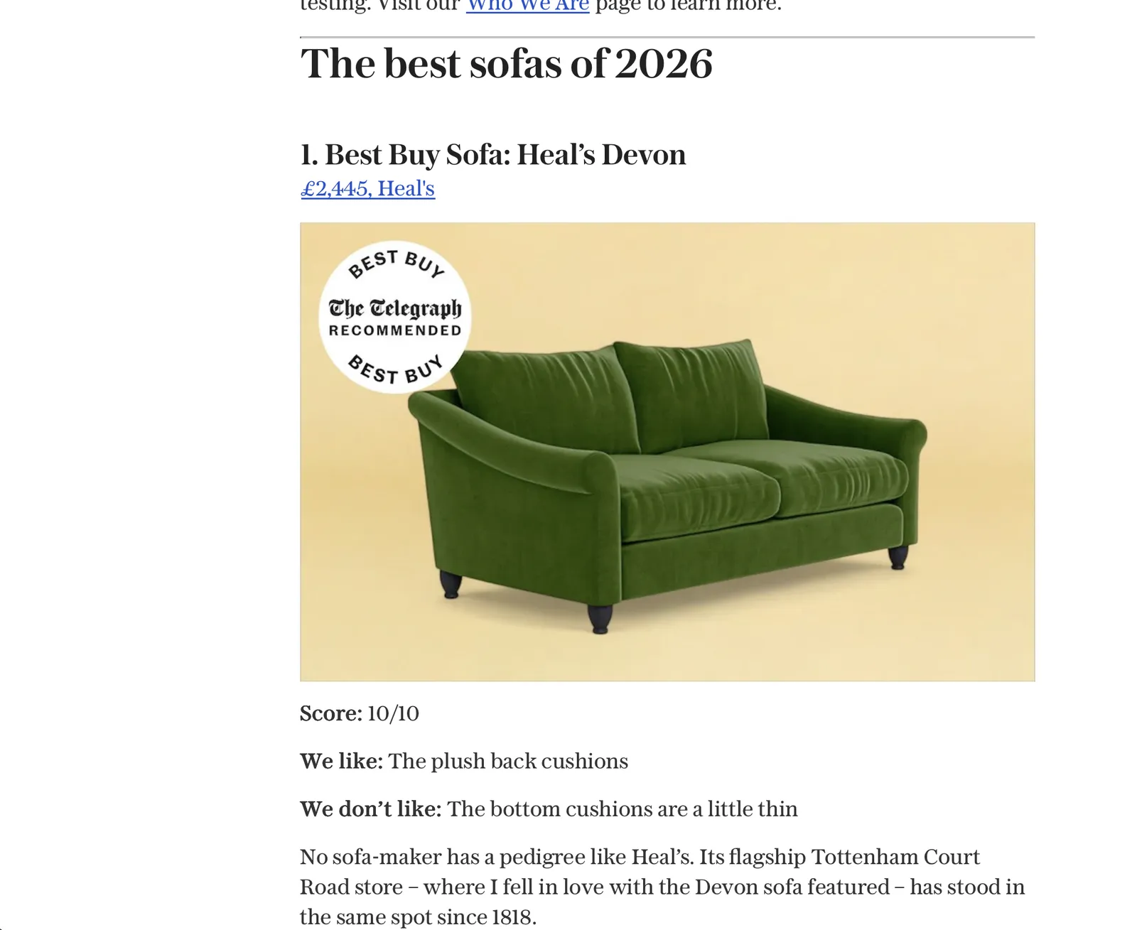 Heal's Devon 3str Sofa & Arm Chair   Smart Velvet Luxe Canary Yellow photo vinterior