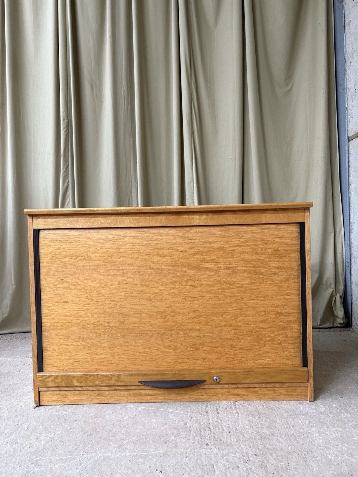 Vtg Late Mid Century Modernist Media Cabinet Unit Sideboard Lp Storage R990 photo vinterior