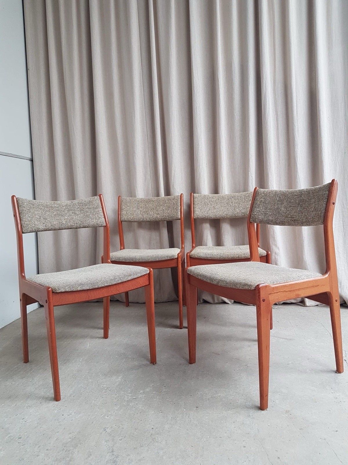 Vtg Mid Century Set 4 Johannes Andersen Danish Dining Chairs Retro Scandi R916 photo furniture