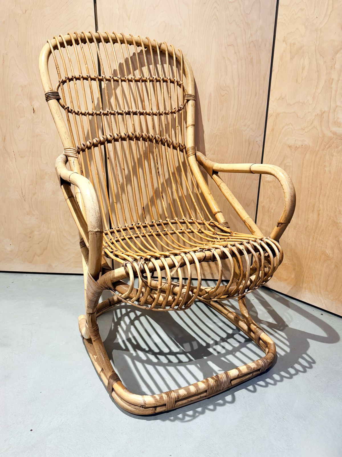 A Mid Century Italian Vintage Bamboo Chair, Riviera Style.