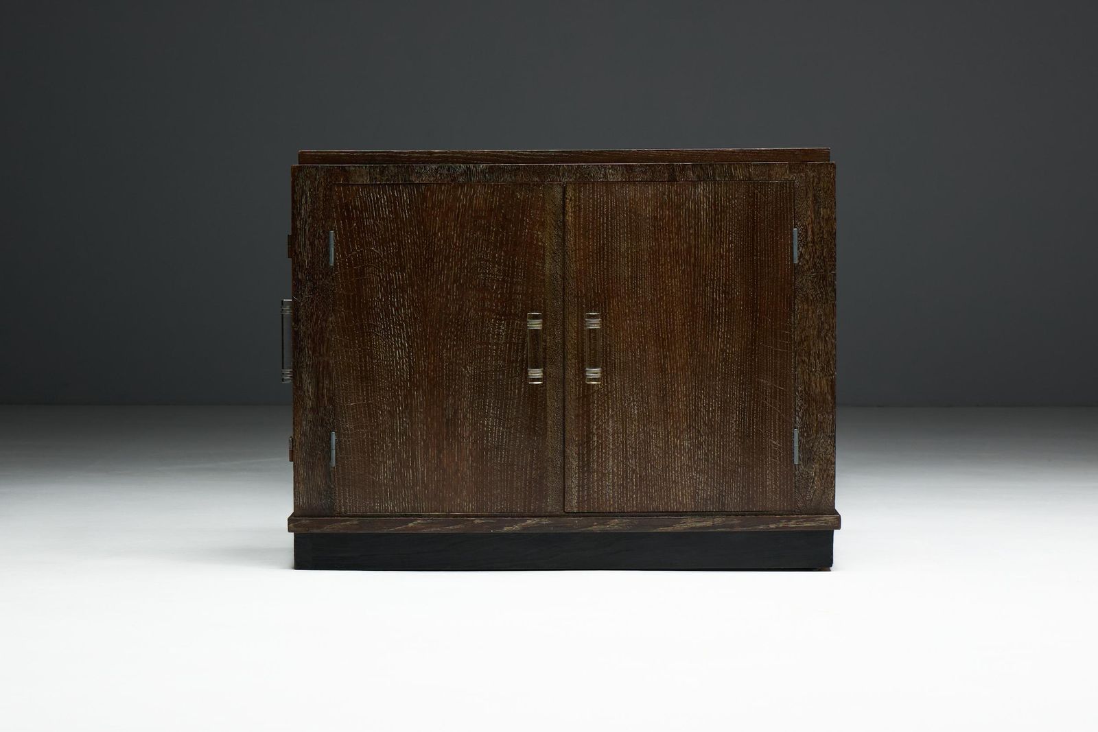 photo vintage Modernist Art Deco Oak Cabinet, France, 1940s