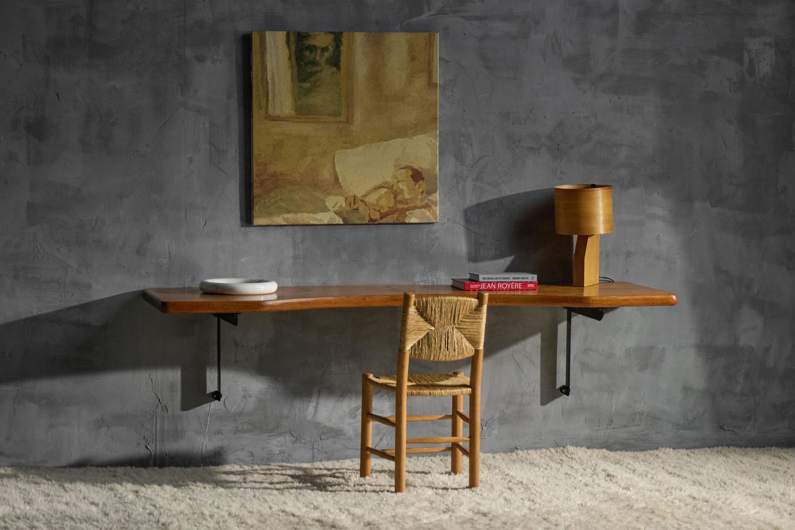 photo furniture Wall Mounted Desk By Charlotte Perriand, France, 1950s