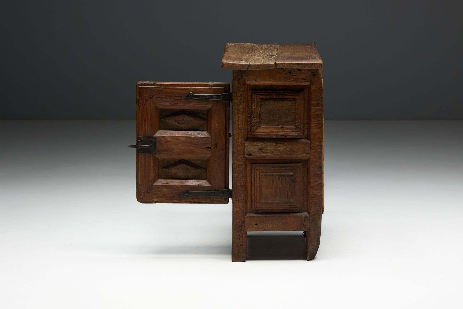2432.0 Antique Rustic Oak Cabinet, France, 19th Century photo
