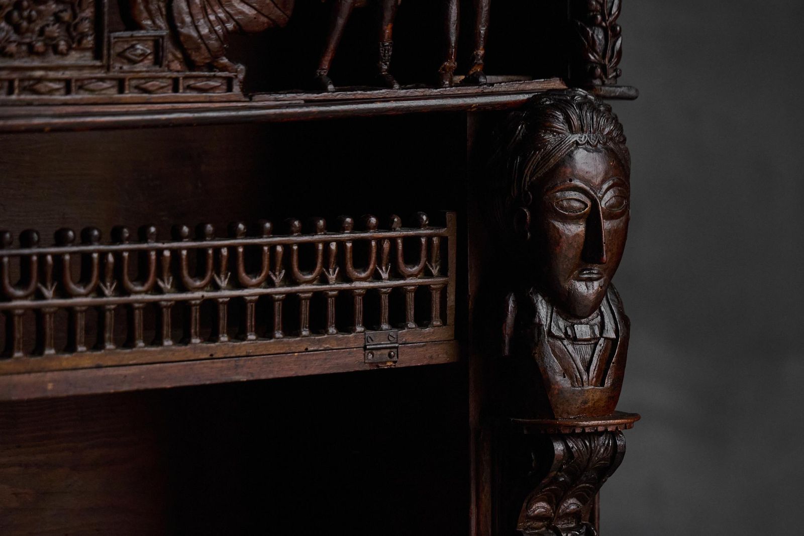 Antique Expressive Carved Bookcase, France, 19th Century photo Furniture