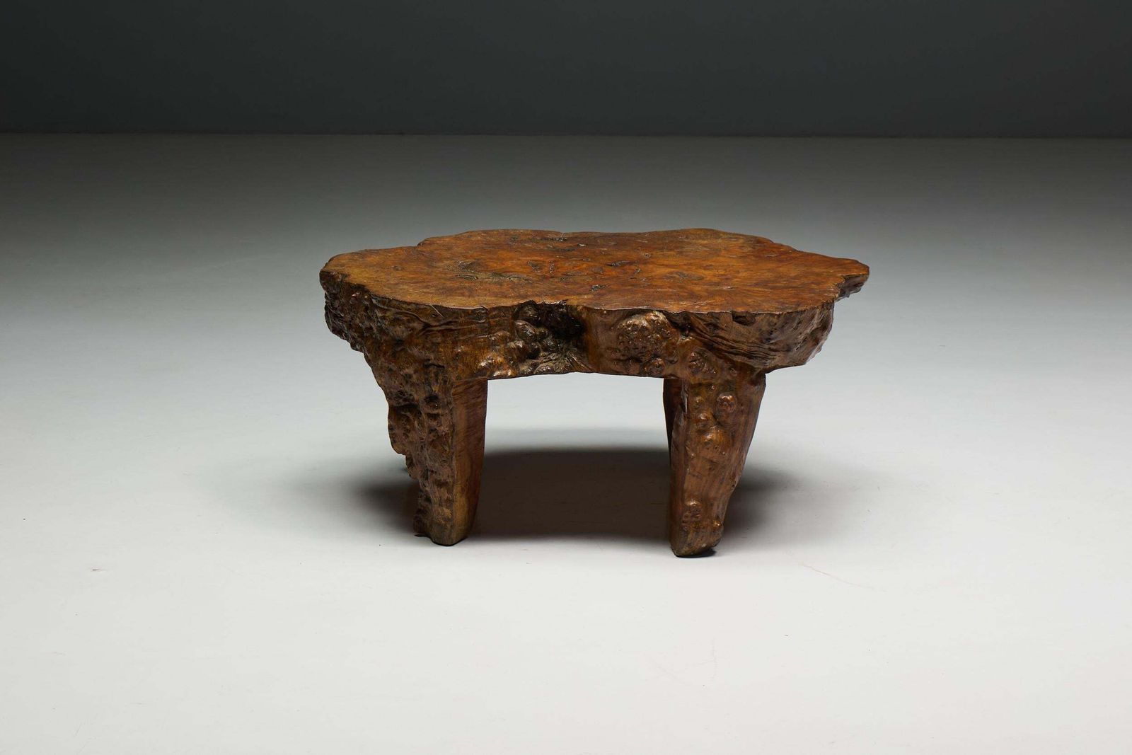 Organic Burl Wood Coffee Table, France, 1950s photo vintage