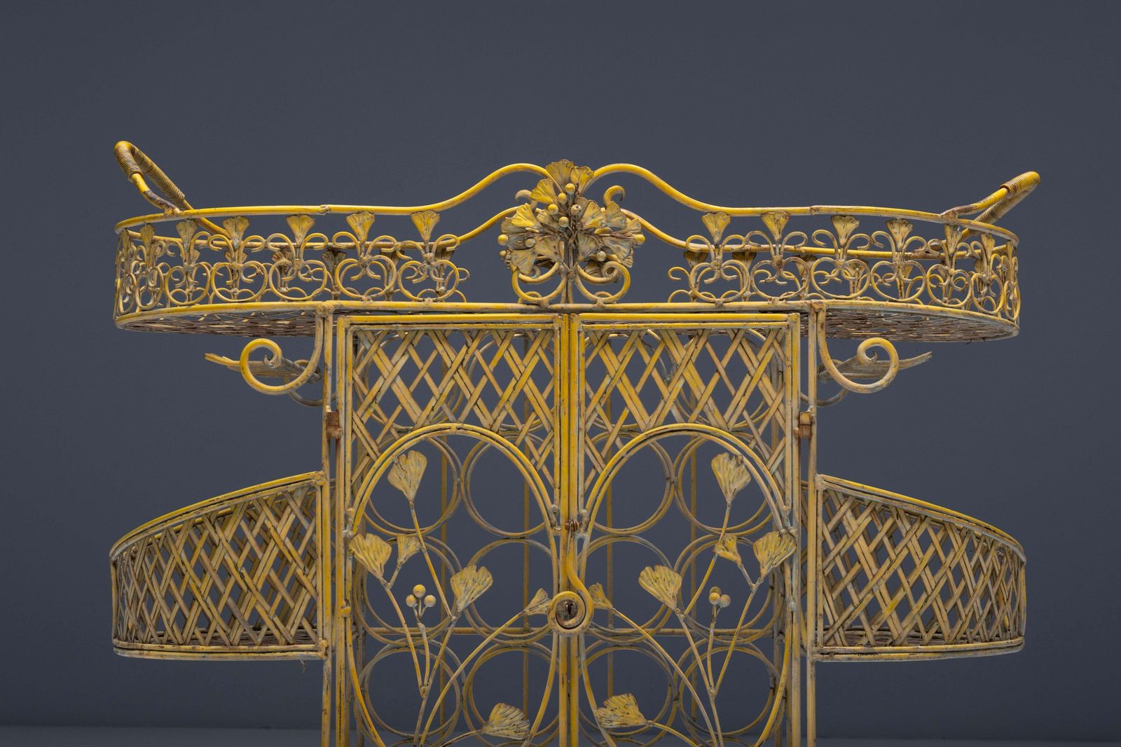 Furniture Antique Cast Iron Serving Trolley, France, Early 20th Century photo