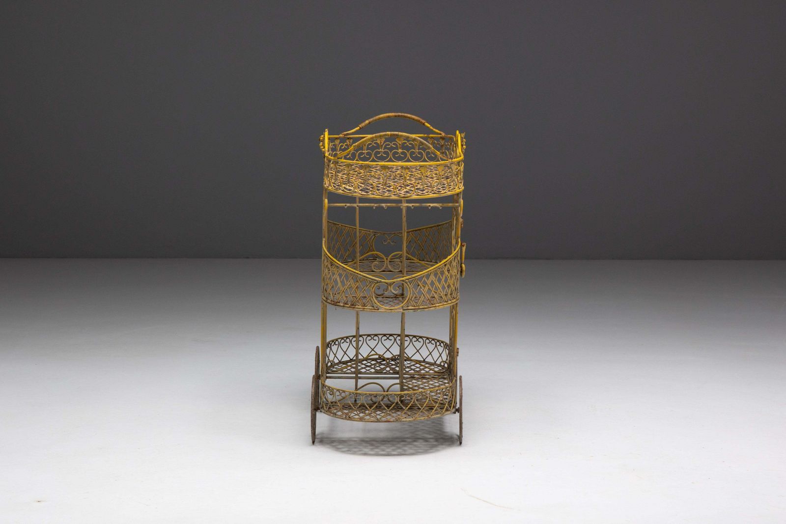 photo vinterior Antique Cast Iron Serving Trolley, France, Early 20th Century