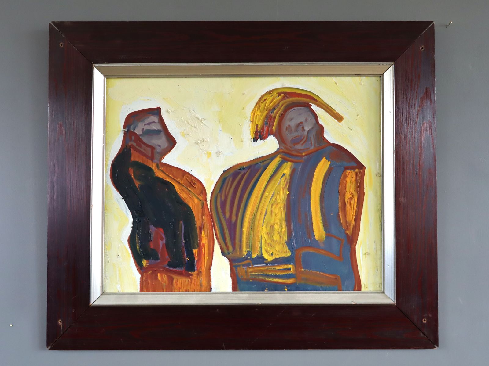 The Exchange Oil Painting, Mid 20th Century