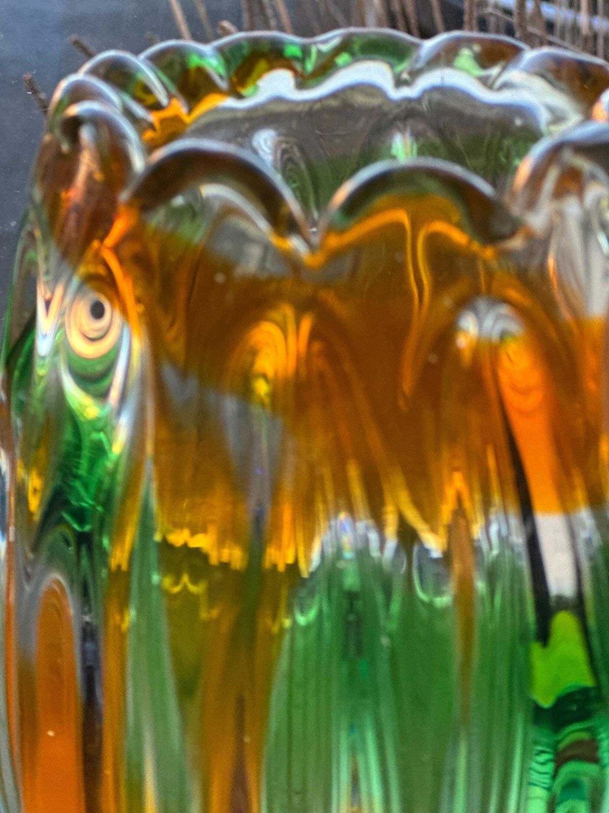 Original Narumi Sanyu Fantasy Ribbed Swirl Vase, C. Late 1960s–70s. photo 145.0