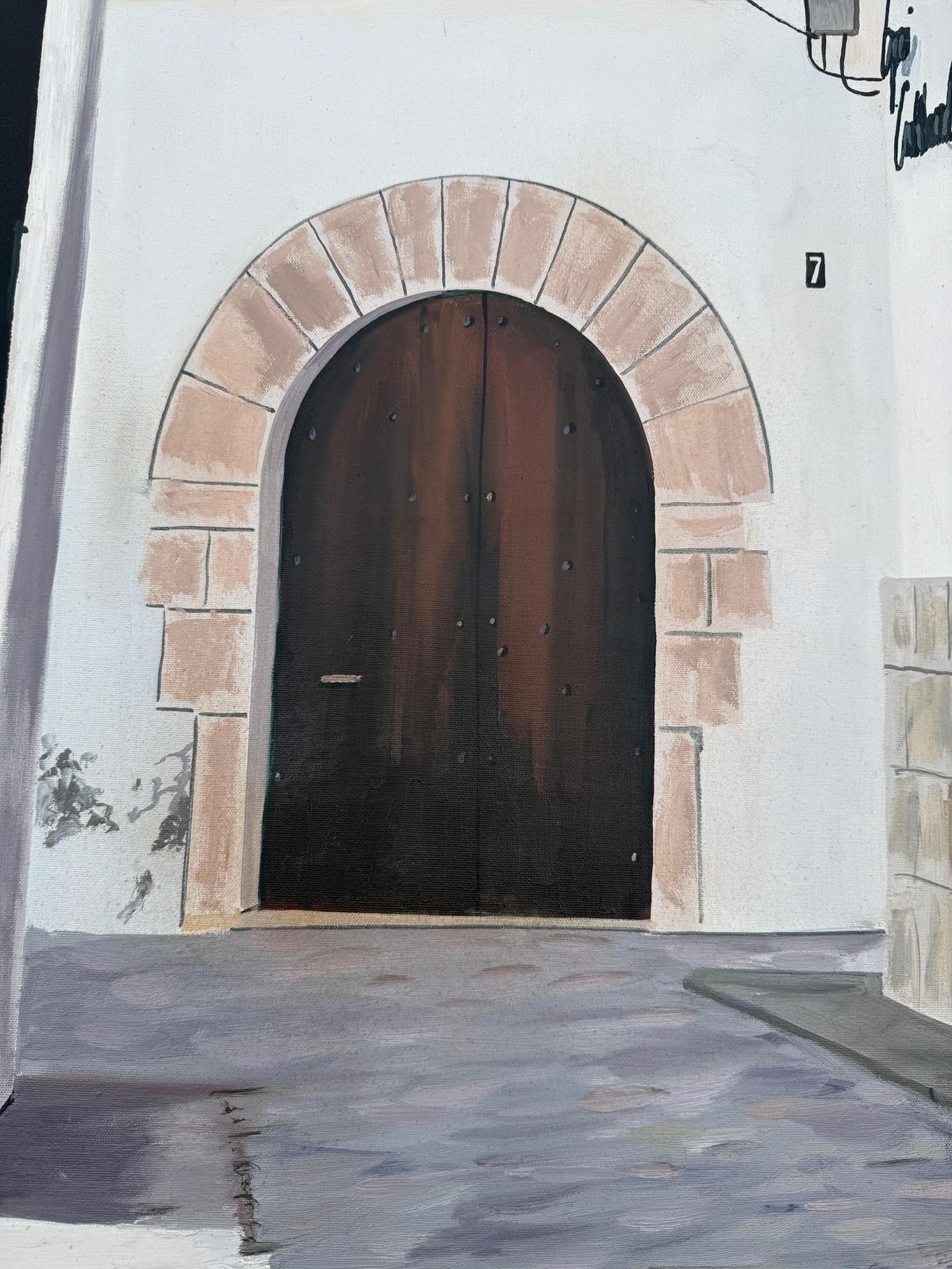 Fernando Cobo Arcas Historic Street In Sitges Spain Oil On Canvas Painting 2002 photo vinterior