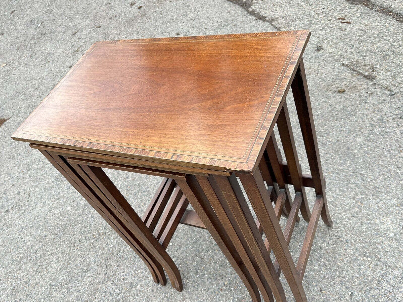 Victorian Inlaid Mahogany Quartetto Nest. Perfect Coffee / Lamp Tables photo 791.0