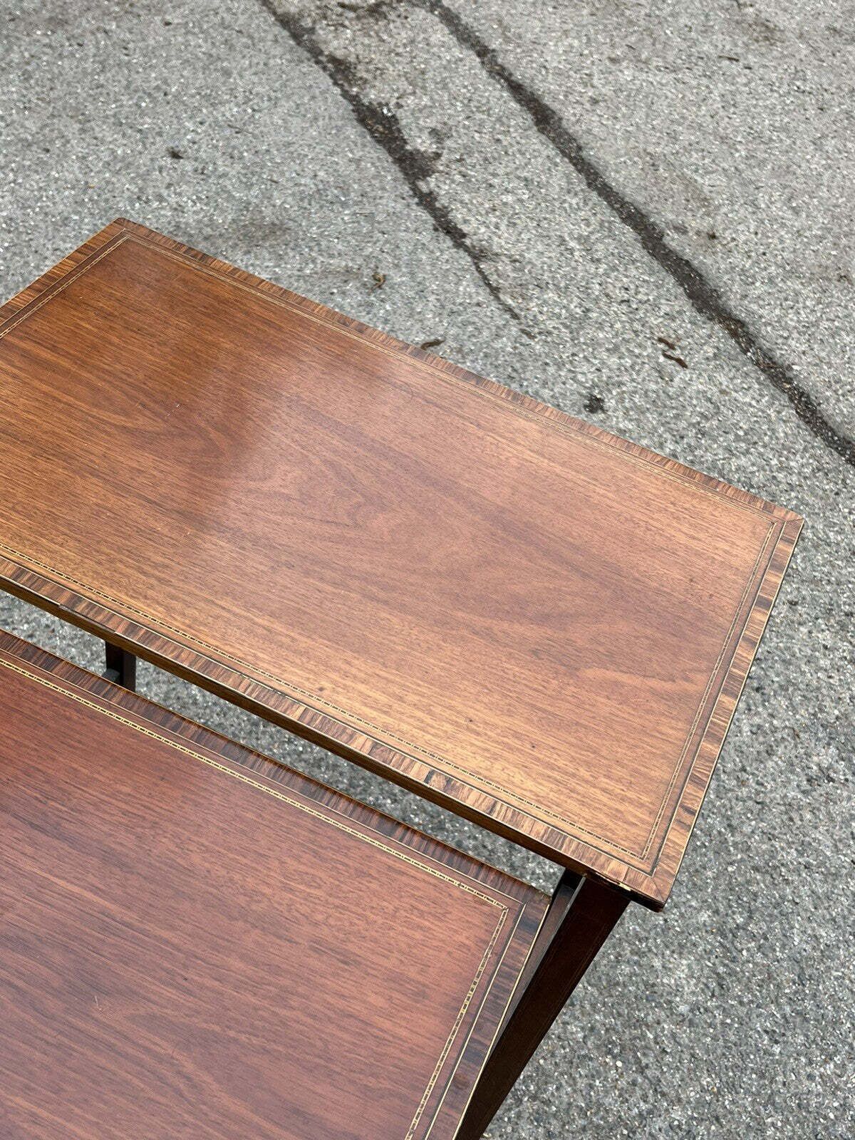 photo furniture Victorian Inlaid Mahogany Quartetto Nest. Perfect Coffee / Lamp Tables