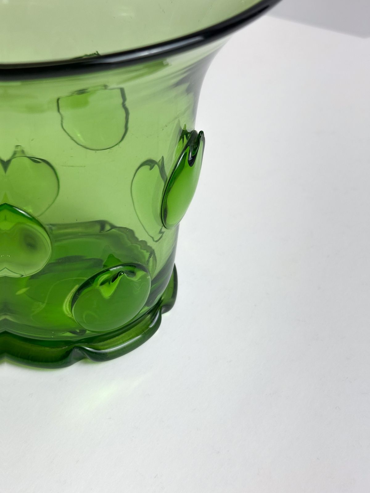 Green Glass Vase With Applied Punts, Wersin For Tiroler, Austria, 1924 photo Home Decor