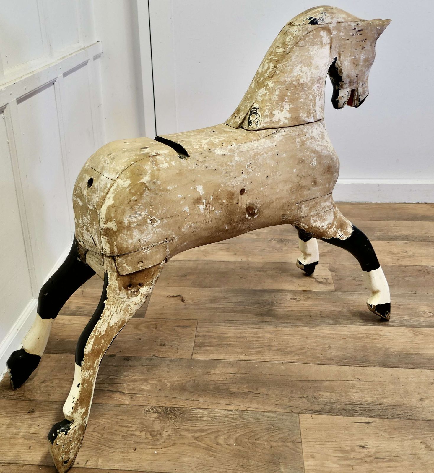 Large Ex Rocking Horse, Pine Horse This Is A Substantial Animal, He Has Previously Been S