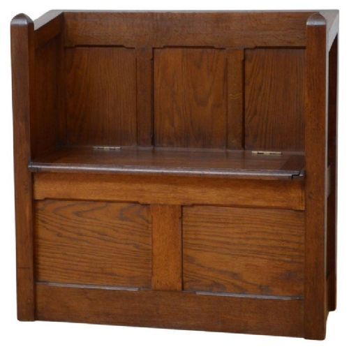 Gothic Revival Oak Hall Bench, 1800s